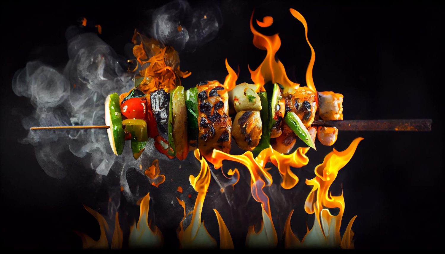 flame-grilled-meat-cooking-flames-generative-ai